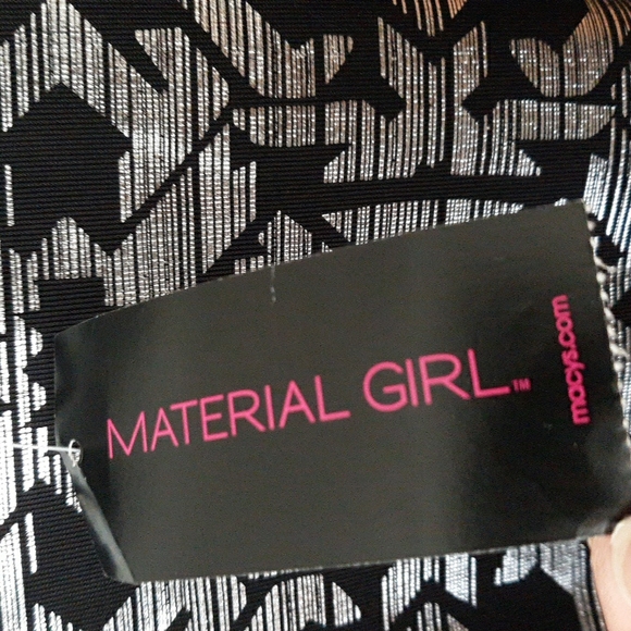 NWT Material Girl Medium Black Silver Foil Tribal Print Spaghetti Strap Camisole - Picture 5 of 15